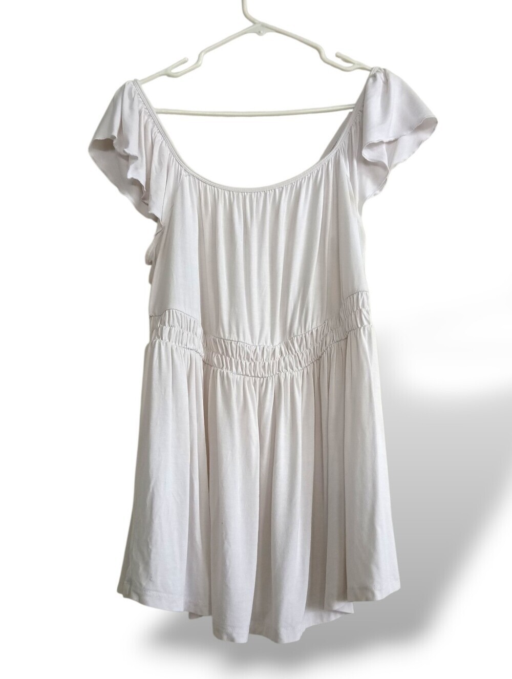 Torrid White Flutter Sleeve Top Off Shoulder 2X